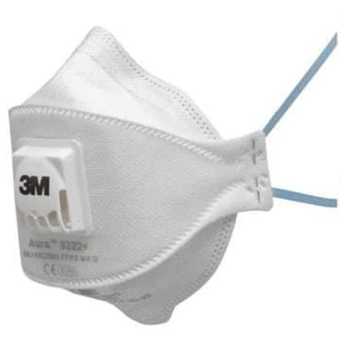 10-Pack 3M 9322A+ Respirator Aura Flat Fold Standard White 10-Pack 3M 9322A+ Respirator Aura Flat Fold Standard White