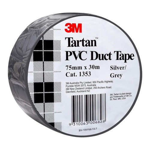 3M Tartan Duct Tape 1353 Silver Grey 75mm x 30m 3M Tartan Duct Tape 1353 Silver Grey 75mm x 30m