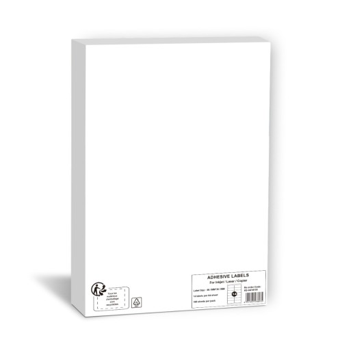 100 A4 Adhesive Label Sheets 99.1mm x 38.1 - 14 Per Page