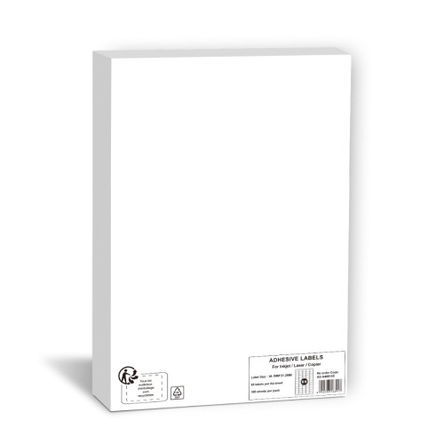 100 A4 Adhesive Sheet Labels 38.1mm x 21.2mm 65 Per Page 100 A4 Adhesive Sheet Labels 38.1mm x 21.2mm 65 Per Page