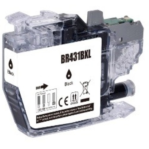 Brother LC431XLBK Ink Cartridge Black 500 Pages - Compatible Brother LC431XLBK Ink Cartridge Black 500 Pages - Compatible