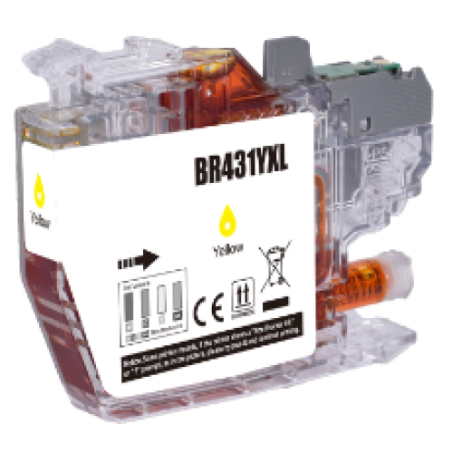 Brother LC431XLY Ink Cartridge Yellow 500 Pages - Compatible Brother LC431XLY Ink Cartridge Yellow 500 Pages - Compatible