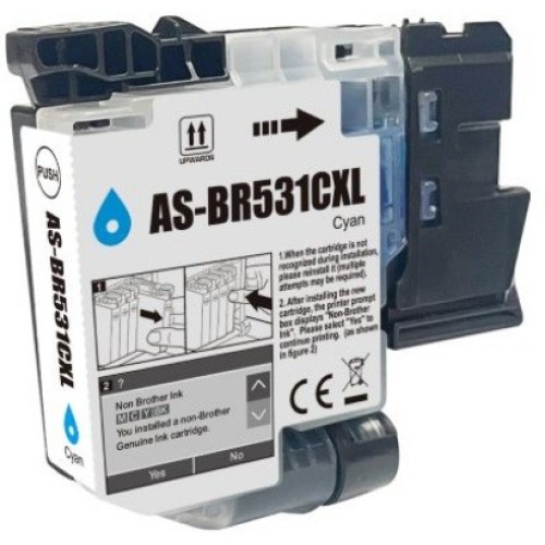 Brother LC531XLC Cyan Ink Cartridge 500 Pages - Compatible