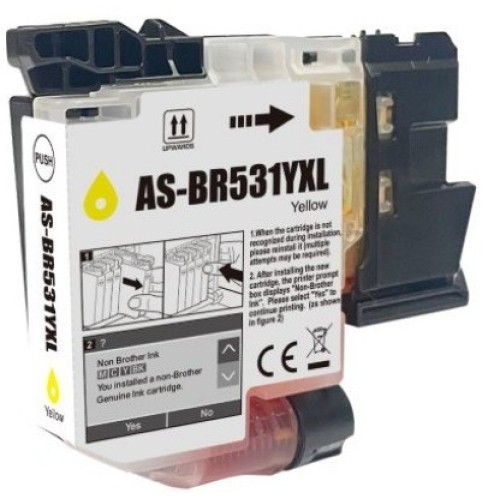 Brother LC531XLY Yellow Ink Cartridge 500 Pages - Compatible Brother LC531XLY Yellow Ink Cartridge 500 Pages - Compatible