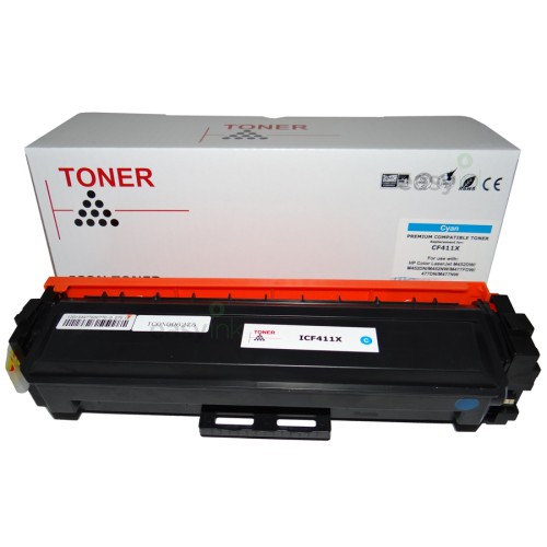 HP 410X High Yield Cyan Toner Cartridge CF411X - Compatible
