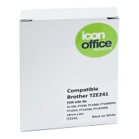 Brother TZ Tape 18mm Black on White - Compatible