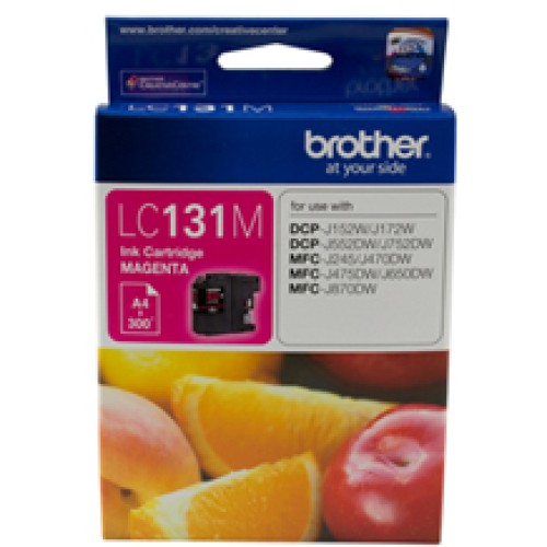 Brother LC131M Magenta Ink Cartridge 300 Pages - Genuine Brother LC131M Magenta Ink Cartridge 300 Pages - Genuine