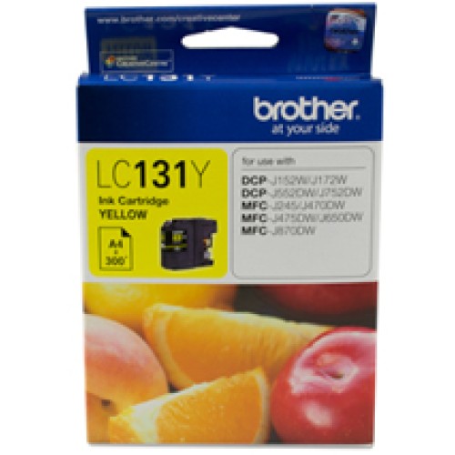 Brother LC131Y Yellow Ink Cartridge 300 Pages - Genuine Brother LC131Y Yellow Ink Cartridge 300 Pages - Genuine