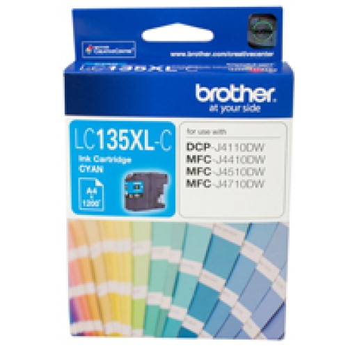 Brother LC135XLC Ink Cartridge Cyan 1,200 Pages - Genuine Brother LC135XLC Ink Cartridge Cyan 1,200 Pages - Genuine