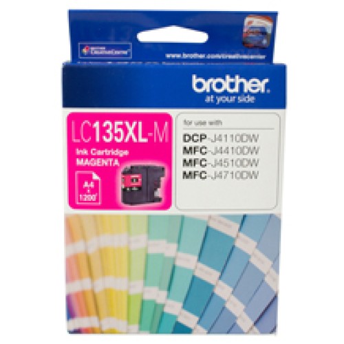 Brother LC135XLM Ink Cartridge Magenta 1,200 Pages - Genuine Brother LC135XLM Ink Cartridge Magenta 1,200 Pages - Genuine