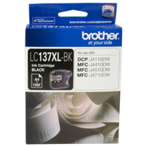 Brother LC137XLBK Ink Cartridge Black 1,200 Pages - Genuine Brother LC137XLBK Ink Cartridge Black 1,200 Pages - Genuine