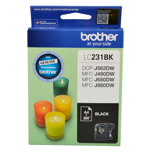 Brother LC231BK Black Ink Cartridge 300 Pages - Genuine Brother LC231BK Black Ink Cartridge 300 Pages - Genuine