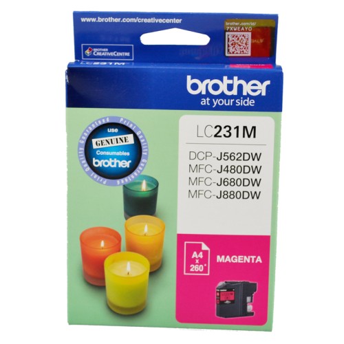 Brother LC231M Magenta Ink Cartridge 300 Pages - Genuine Brother LC231M Magenta Ink Cartridge 300 Pages - Genuine