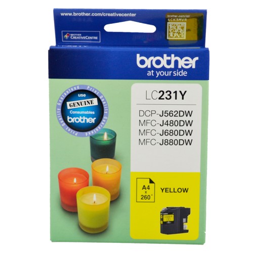 Brother LC231Y Yellow Ink Cartridge 300 Pages - Genuine Brother LC231Y Yellow Ink Cartridge 300 Pages - Genuine