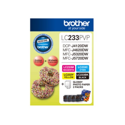 Brother LC233PVP Ink Cartridge Photo Pack 550 Pages - Genuine Brother LC233PVP Ink Cartridge Photo Pack 550 Pages - Genuine