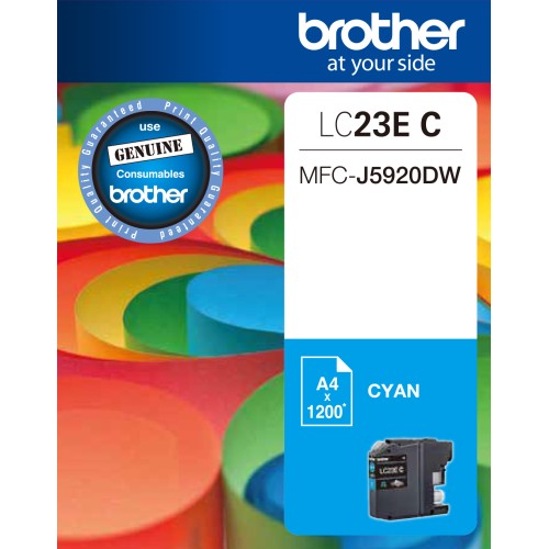 Brother LC23eC Ink Cartridge - Cyan - Genuine Brother LC23eC Ink Cartridge - Cyan - Genuine