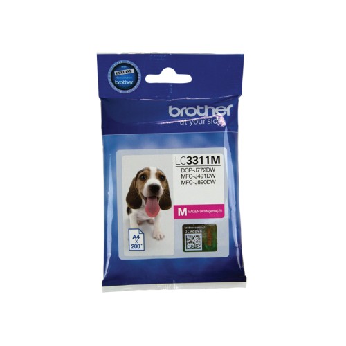 Brother LC3311M Magenta Ink Cartridge 200 Pages - Genuine Brother LC3311M Magenta Ink Cartridge 200 Pages - Genuine