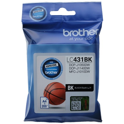Brother LC431BK Ink Cartridge Black 200 Pages - Genuine Brother LC431BK Ink Cartridge Black 200 Pages - Genuine