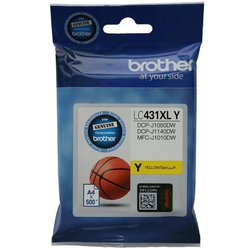 Brother LC431XLY Hi-Yield Ink Cartridge Yellow 500 Pages - Genuine Brother LC431XLY Hi-Yield Ink Cartridge Yellow 500 Pages - Genuine