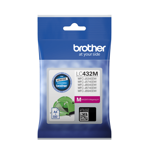 Brother LC432M Magenta Ink Cartridge 550 Pages - Genuine Brother LC432M Magenta Ink Cartridge 550 Pages - Genuine