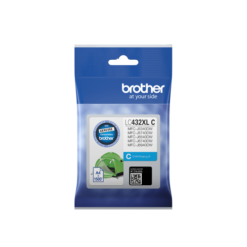 Brother LC432XLC Cyan Ink Cartridge 1500 Pages - Genuine Brother LC432XLC Cyan Ink Cartridge 1500 Pages - Genuine