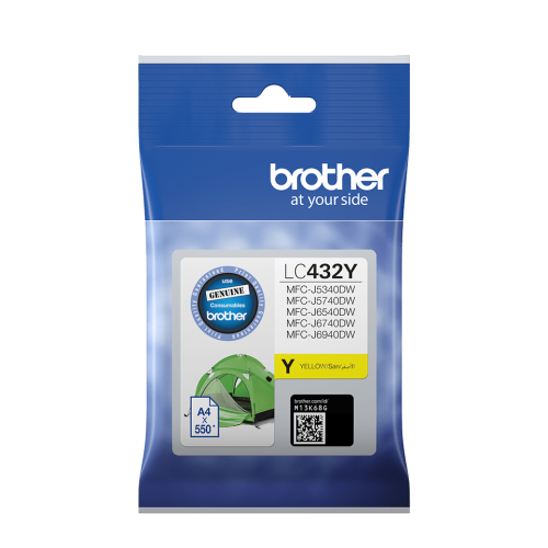 Brother LC432Y Yellow Ink Cartridge 550 Pages - Genuine Brother LC432Y Yellow Ink Cartridge 550 Pages - Genuine