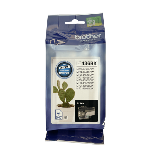 Brother LC436BK Black Ink Cartridge 3000 Pages - Genuine Brother LC436BK Black Ink Cartridge 3000 Pages - Genuine