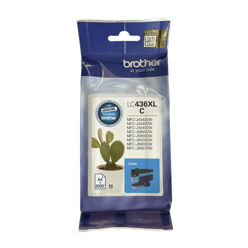 Brother LC436XLC Hi-Yield Cyan Ink Cartridge 5000 Pages - Genuine Brother LC436XLC Hi-Yield Cyan Ink Cartridge 5000 Pages - Genuine