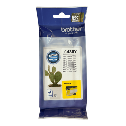 Brother LC436Y Yellow Ink Cartridge 1500 Pages - Genuine Brother LC436Y Yellow Ink Cartridge 1500 Pages - Genuine
