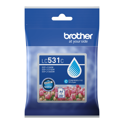 Brother LC531C Cyan Ink Cartridge 200 pages - Genuine Brother LC531C Cyan Ink Cartridge 200 pages - Genuine