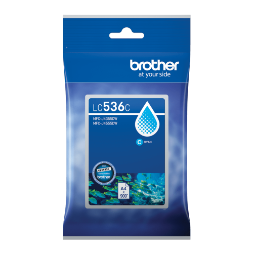 Brother LC536C Cyan Ink Cartridge 900 Pages - Genuine Brother LC536C Cyan Ink Cartridge 900 Pages - Genuine