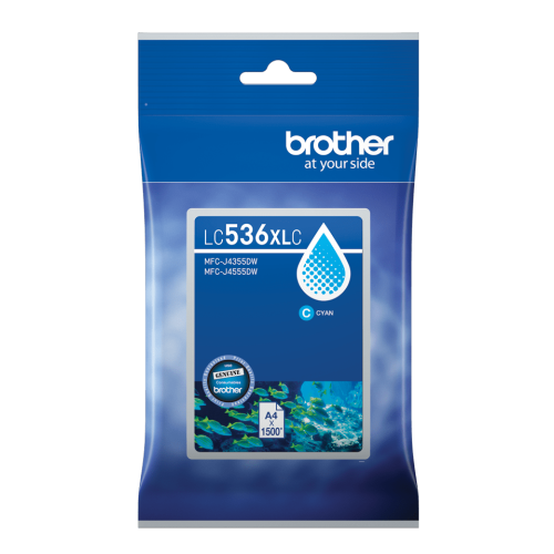 Brother LC536XLC Cyan Ink Cartridge 1500 Pages - Genuine Brother LC536XLC Cyan Ink Cartridge 1500 Pages - Genuine