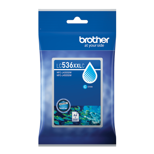 Brother LC536XXLC Cyan Ink Cartridge 2,500 Pages - Genuine