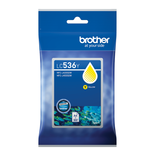 Brother LC536Y Yellow Ink Cartridge 900 Pages - Genuine Brother LC536Y Yellow Ink Cartridge 900 Pages - Genuine