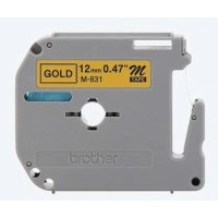 Brother M831 12mm Label Tape Black on Gold - Genuine Brother M831 12mm Label Tape Black on Gold - Genuine