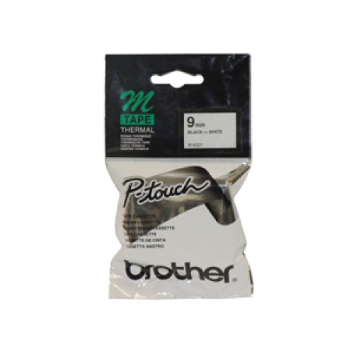 Brother MK221 9mm Black on White Tape - Genuine