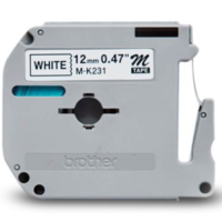 Brother MK231 12mm Black on White Tape - Genuine