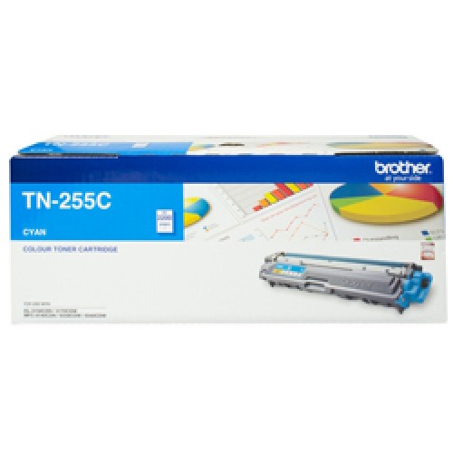Brother TN255C Hi-Yield Cyan Toner Cartridge 2,200 Pages - Genuine Brother TN255C Hi-Yield Cyan Toner Cartridge 2,200 Pages - Genuine