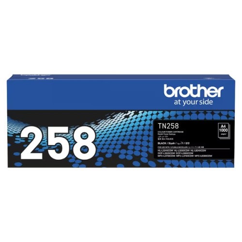 Brother TN258BK Black Toner 1,000 Pages - Genuine Brother TN258BK Black Toner 1,000 Pages - Genuine