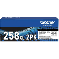 2-Pack Brother TN258XLBK Black Toner 2 x 3,000 Pages - Genuine 2-Pack Brother TN258XLBK Black Toner 2 x 3,000 Pages - Genuine