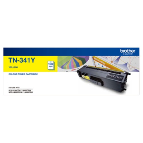 Brother TN341Y Yellow Toner Cartridge 1,500 Pages - Genuine Brother TN341Y Yellow Toner Cartridge 1,500 Pages - Genuine