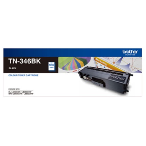 Brother TN346BK Black Toner Cartridge 4,000 Pages - Genuine Brother TN346BK Black Toner Cartridge 4,000 Pages - Genuine