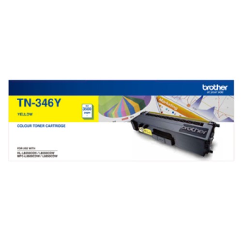 Brother TN346Y Yellow Toner Cartridge 3,500 Pages - Genuine Brother TN346Y Yellow Toner Cartridge 3,500 Pages - Genuine