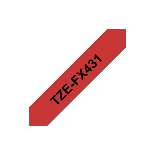 Brother TZEFX431 12mm Black on Red Tape - Genuine Brother TZEFX431 12mm Black on Red Tape - Genuine