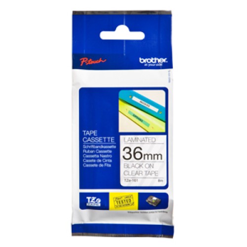 Brother TZE161 36mm Black on Clear Label Tape - Genuine Brother TZE161 36mm Black on Clear Label Tape - Genuine