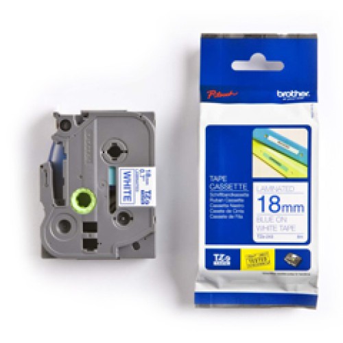 Brother TZE243 18mm Blue on White Label Tape - Genuine Brother TZE243 18mm Blue on White Label Tape - Genuine