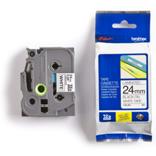 Brother TZE251 Black on White Laminated Tape 24mm x 8m - Genuine Brother TZE251 Black on White Laminated Tape 24mm x 8m - Genuine