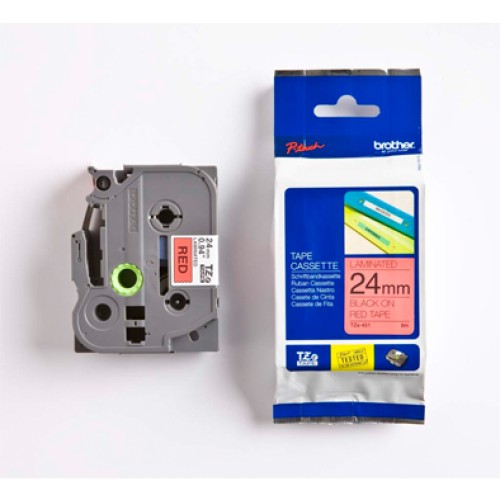 Brother TZE451 24mm Black on Red Laminated Tape - Genuine Brother TZE451 24mm Black on Red Laminated Tape - Genuine