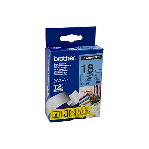 Brother TZe541 18mm Labelling Tape Black on Blue - Genuine Brother TZe541 18mm Labelling Tape Black on Blue - Genuine