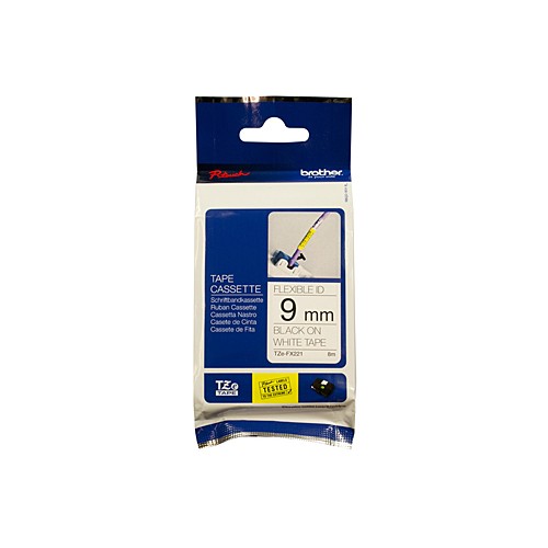 Brother TZeFX221 Flexible Tape 9mm x 8m - Genuine Brother TZeFX221 Flexible Tape 9mm x 8m - Genuine